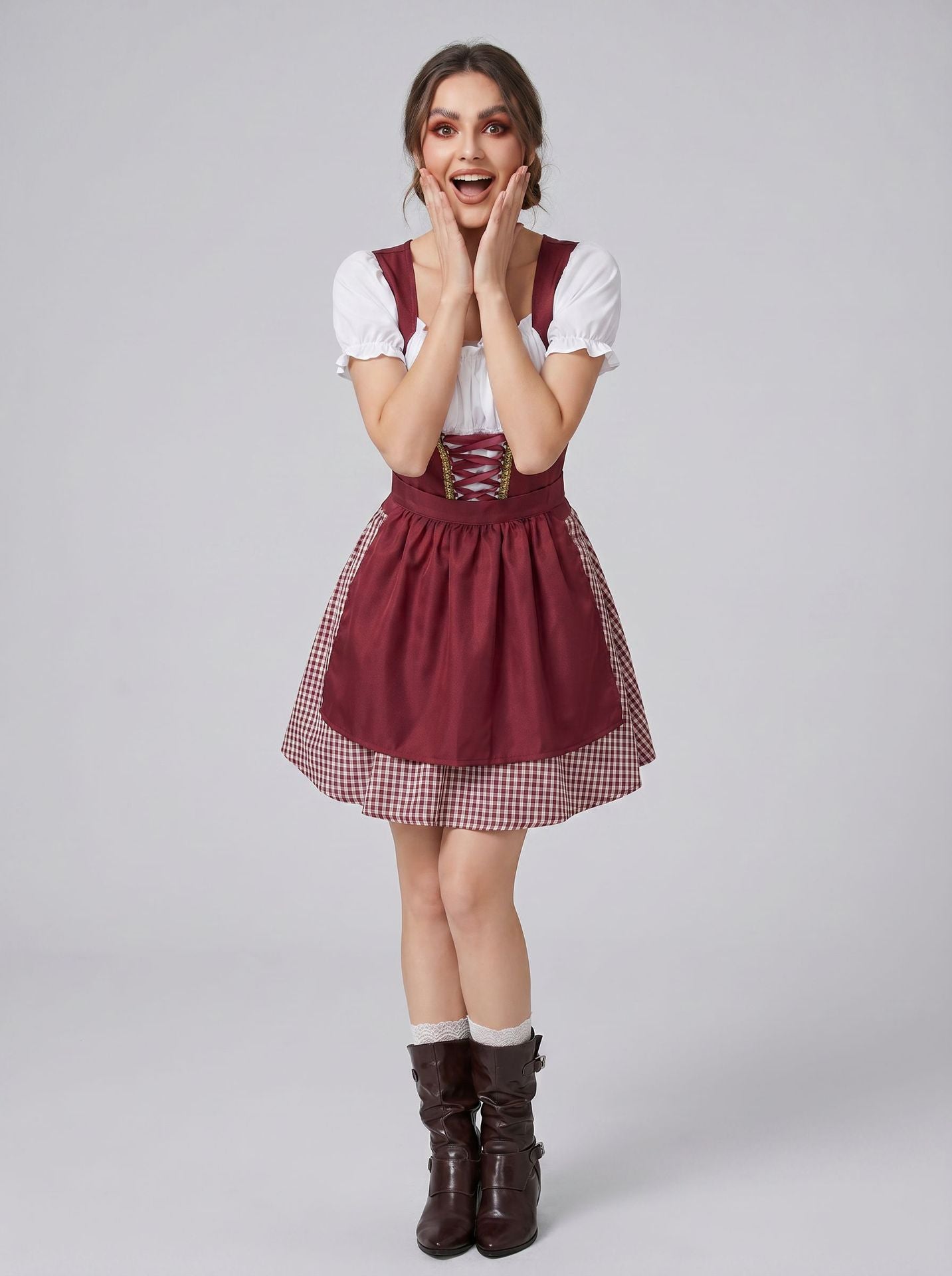 German Munich Beer Festival Women's Adult Bavarian Traditional Dirndl Dress Halloween Party