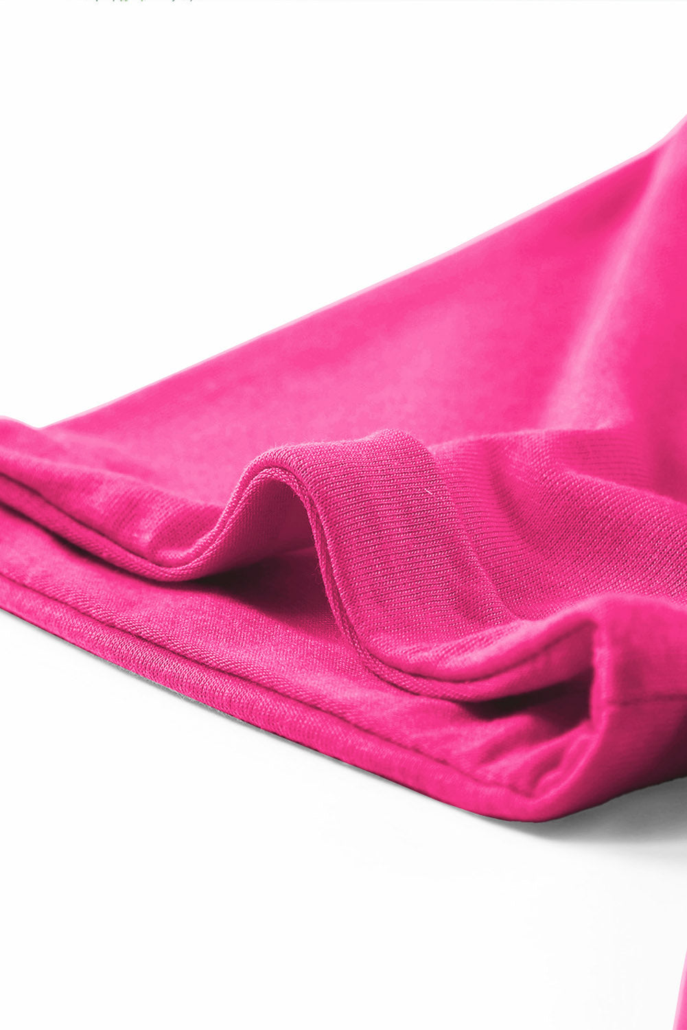 Sachet Pink Solid Color Basic Crew Neck Plain Tee