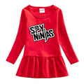 Girls' round neck cotton dress