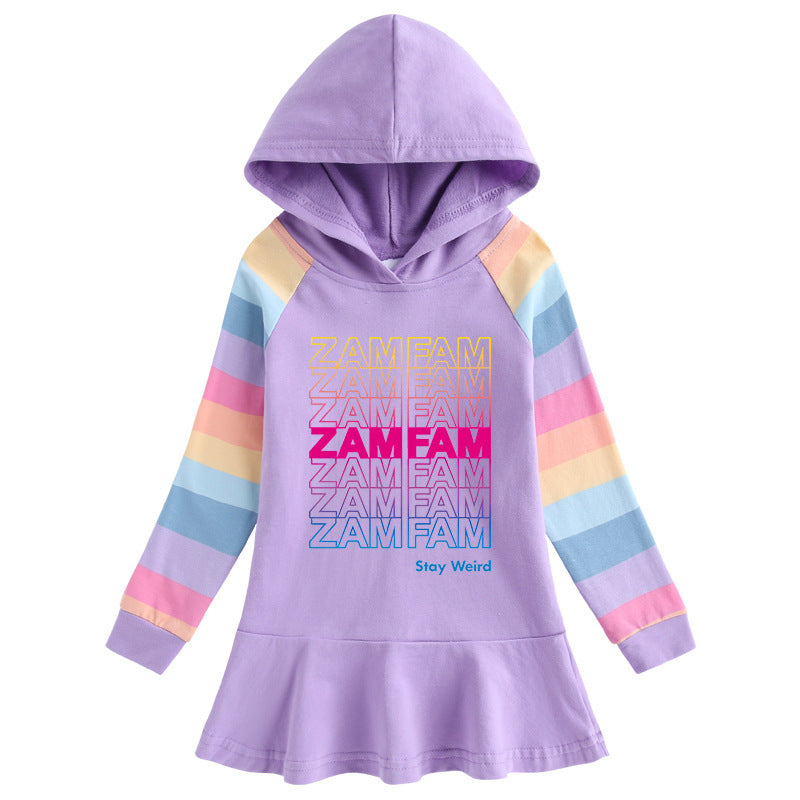 Cartoon Rainbow Girls' Dress for Children