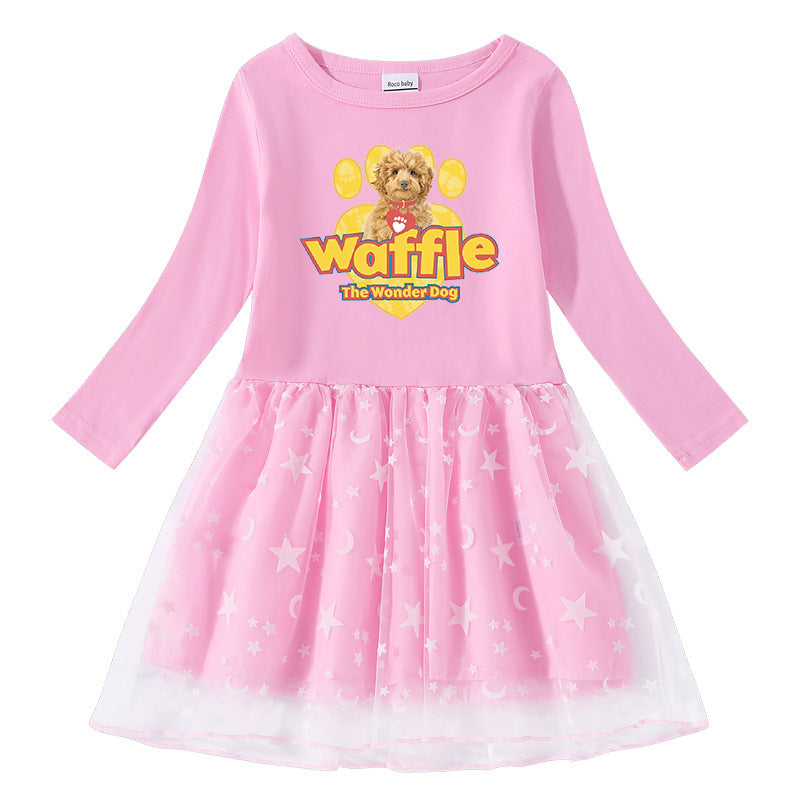 Girls' dress with cotton print