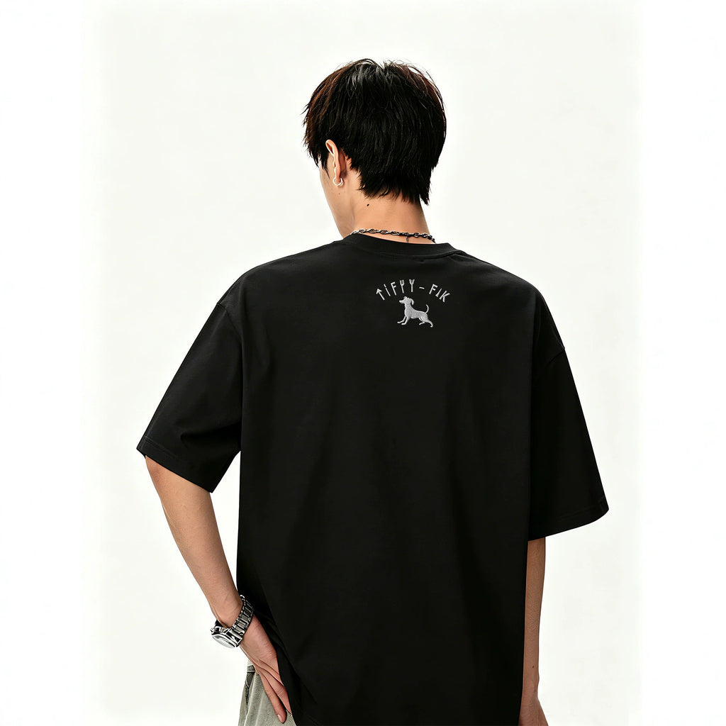 Dog Print Men's T-Shirt Trendy Casual Sports Short Sleeve
