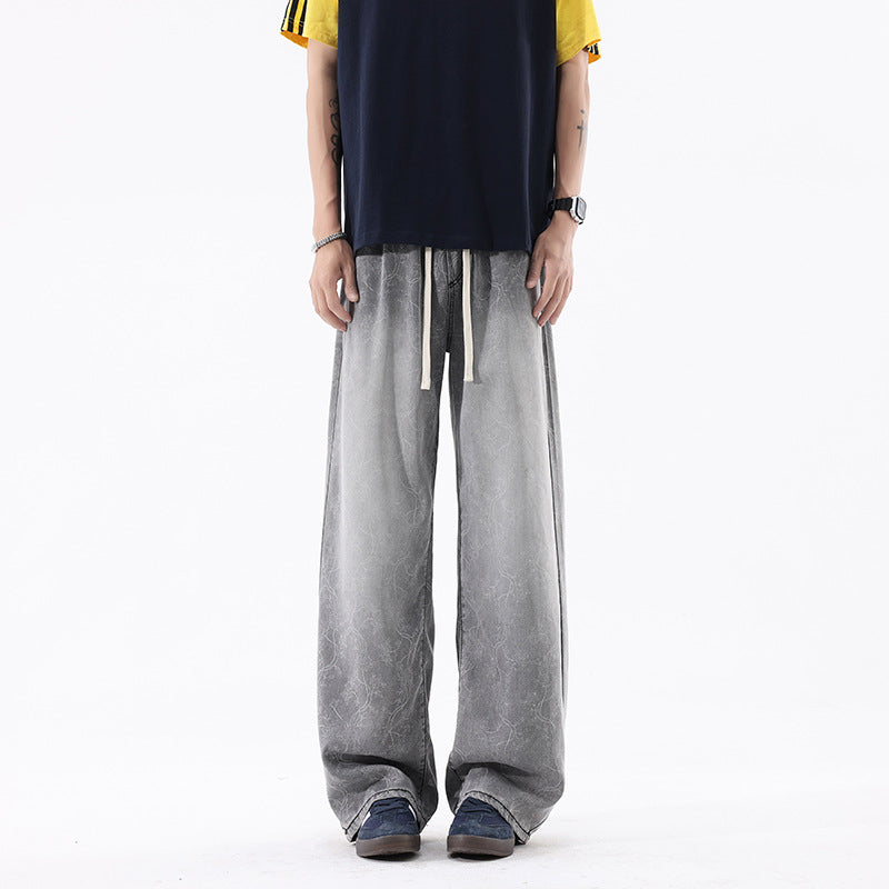Gradient Ice Lightweight Drapey Loose Wide Leg Tapered Fit  Leg Pants