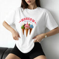 Ice cream pattern loose short sleeved T-shirt for women
