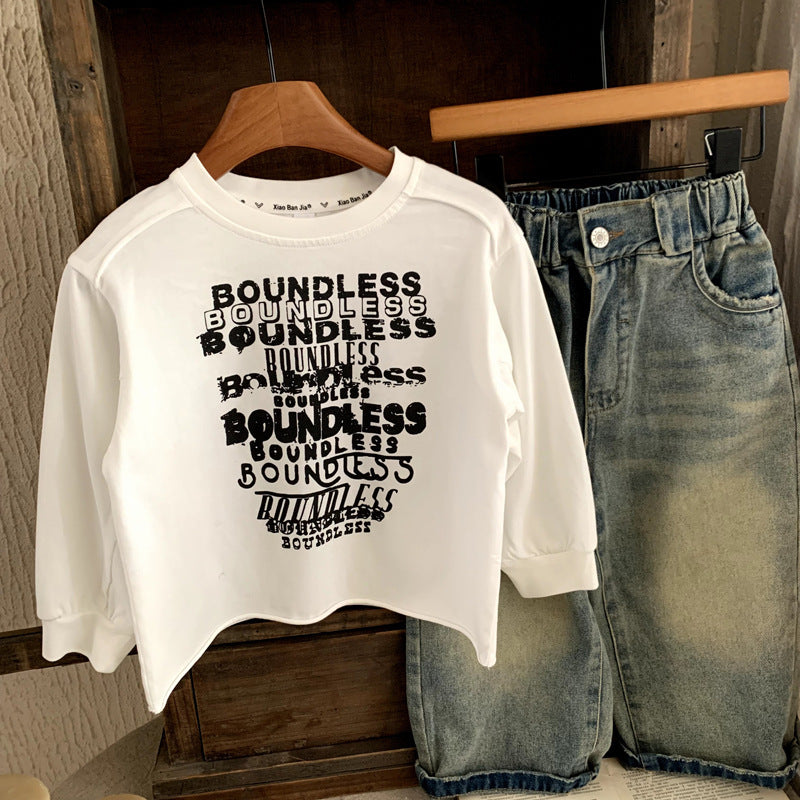 Long sleeved t-shirt men's autumn hoodie without hat base shirt