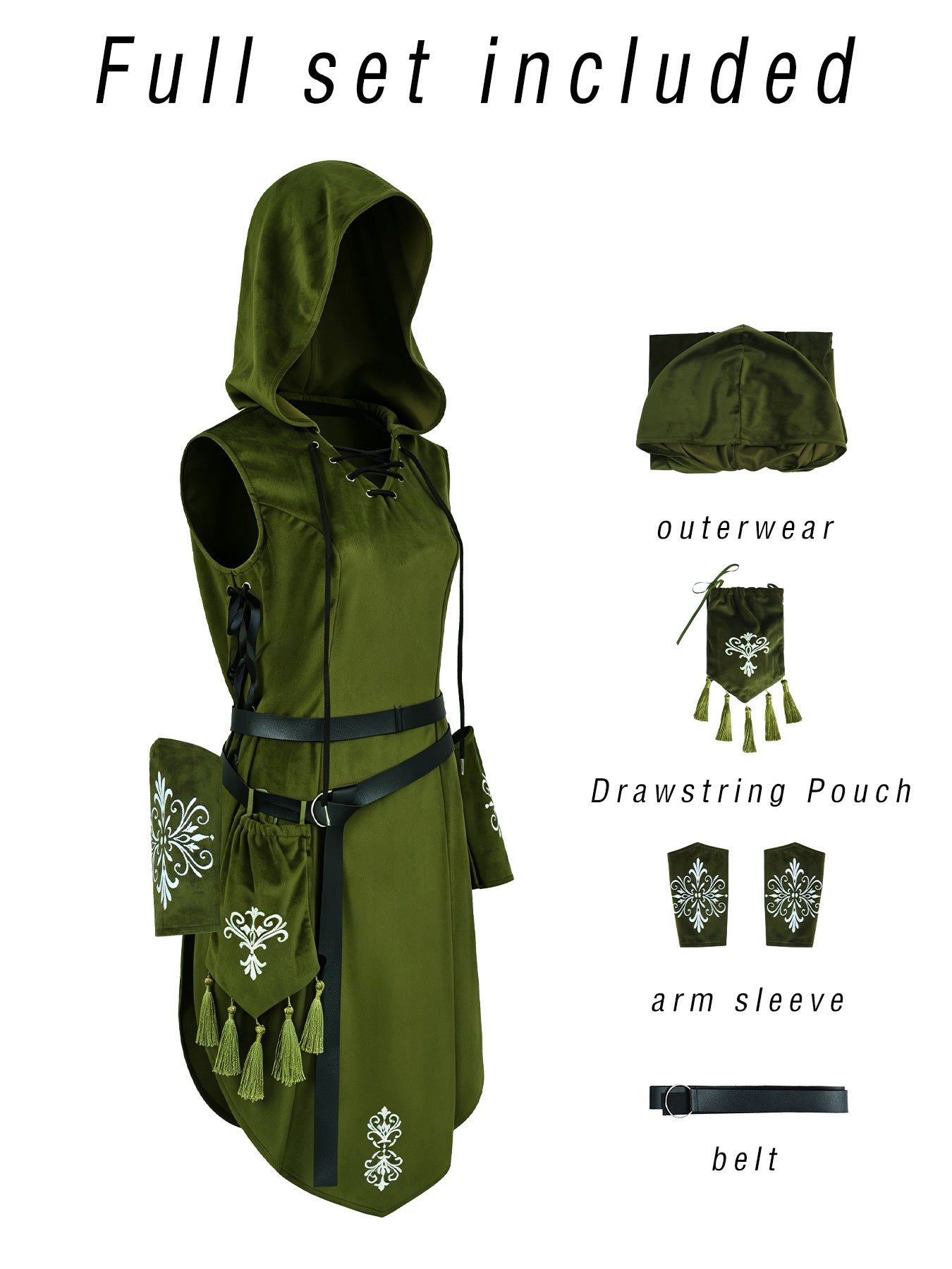 Elf Queen Cosplay Costume for Halloween Role Play, Hobbit Elf Queen Costume