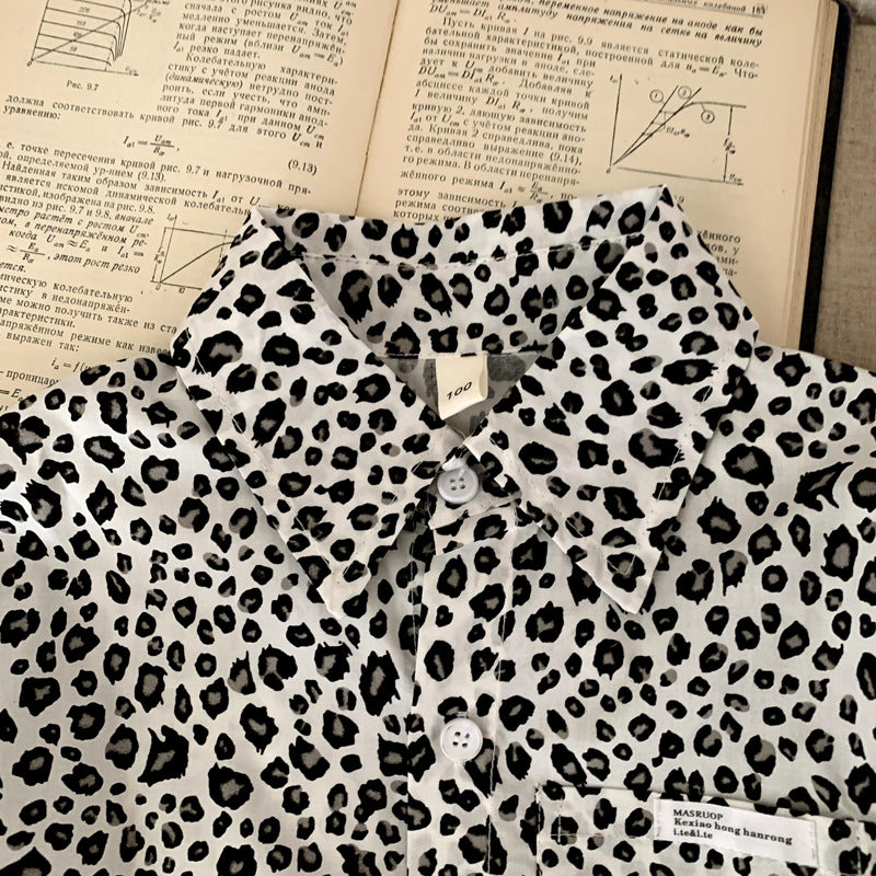 Boys' shirt leopard print versatile children's jacket