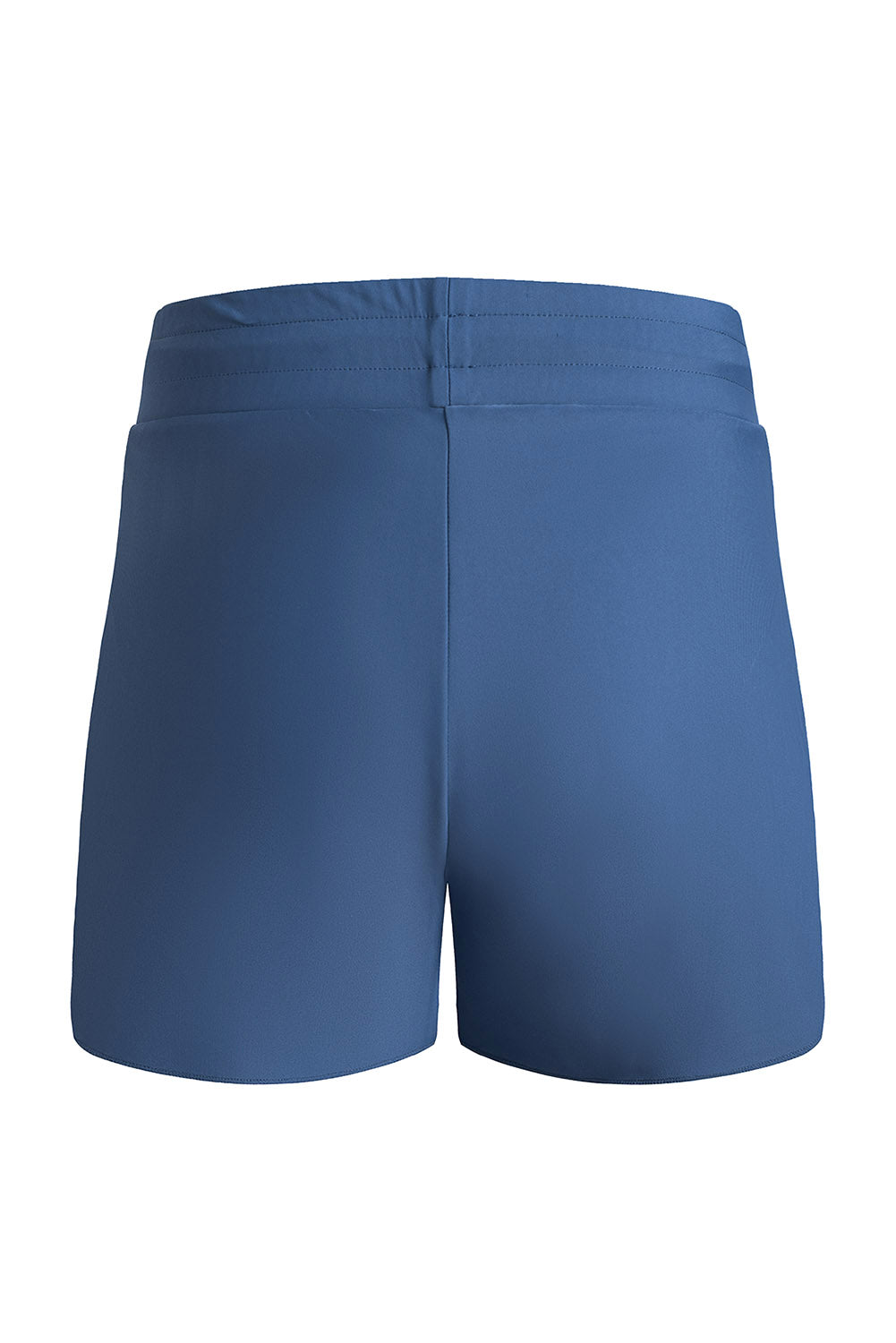 Black Solid Color 2-in-1 Drawstring Elastic Waist Swim Shorts