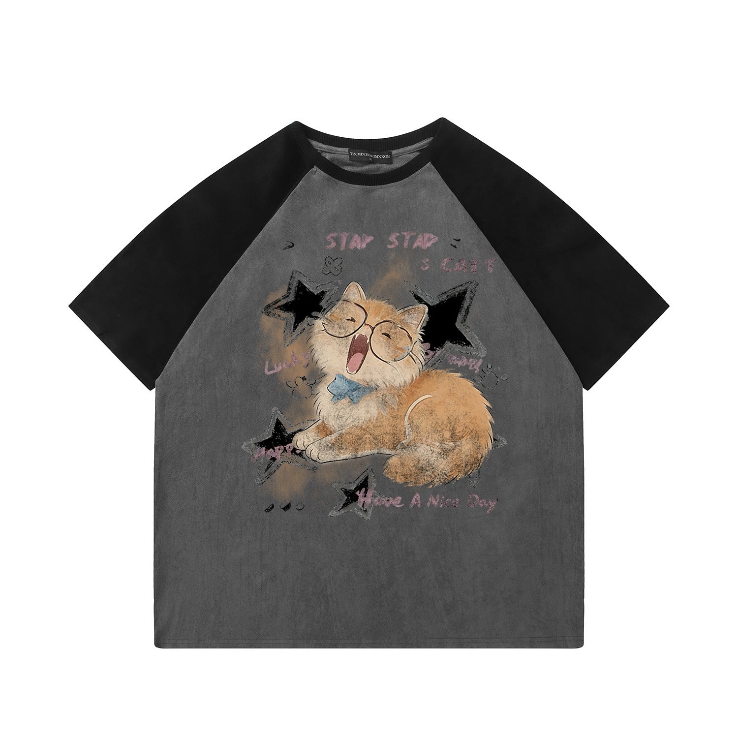 Funny Eyes Orange Cat Short Sleeve