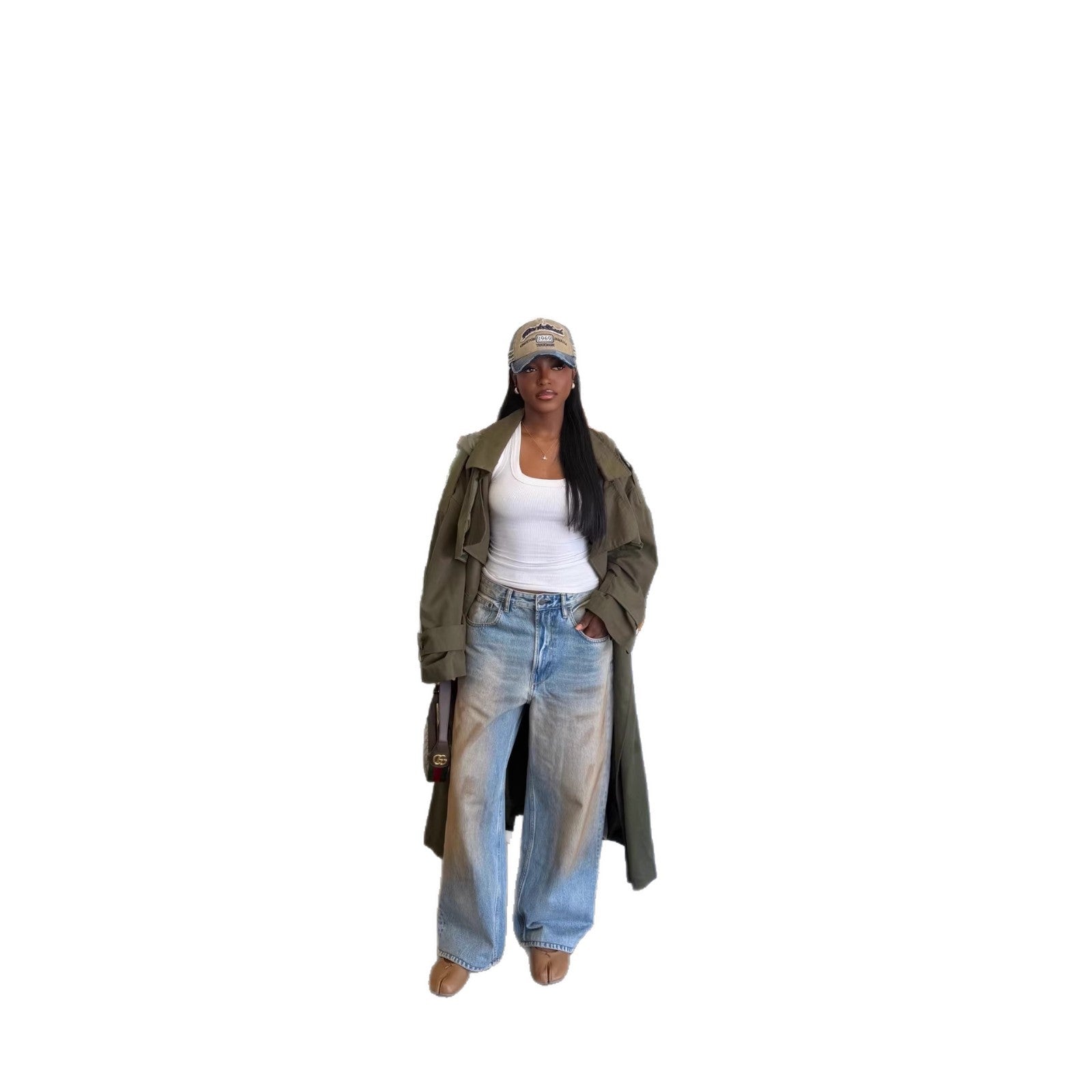 Street Style Mud-Dyed Distressed Straight Leg Jeans