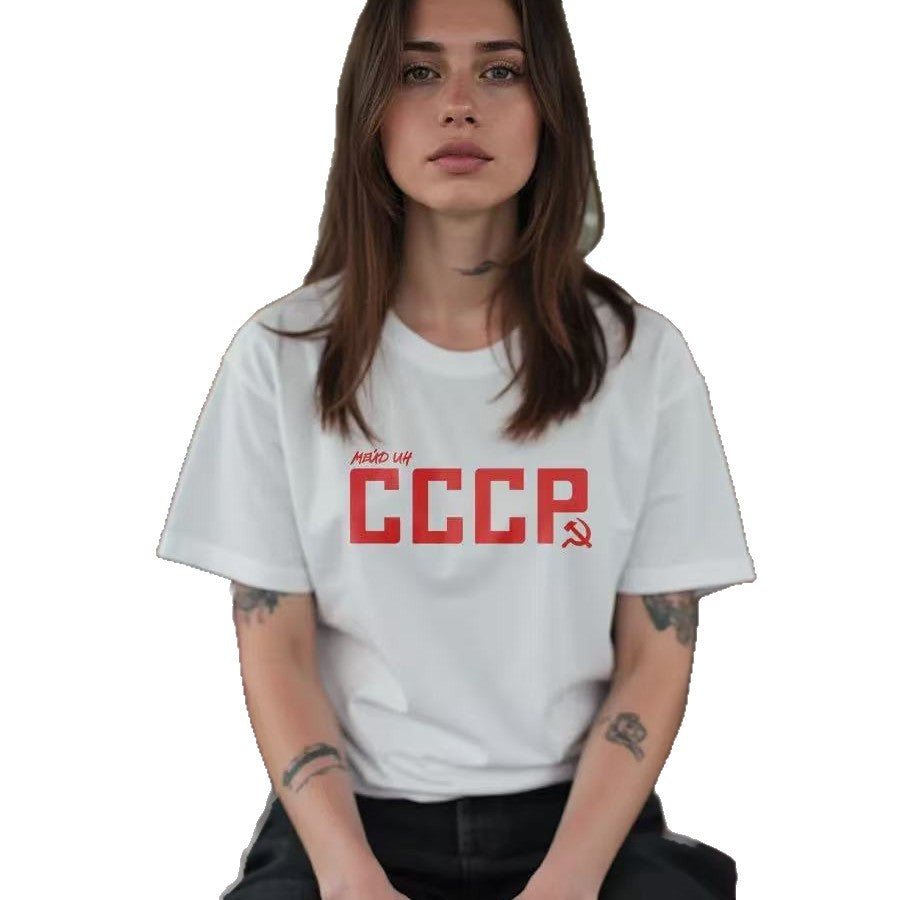 Letter printed short sleeved t-shirt for women