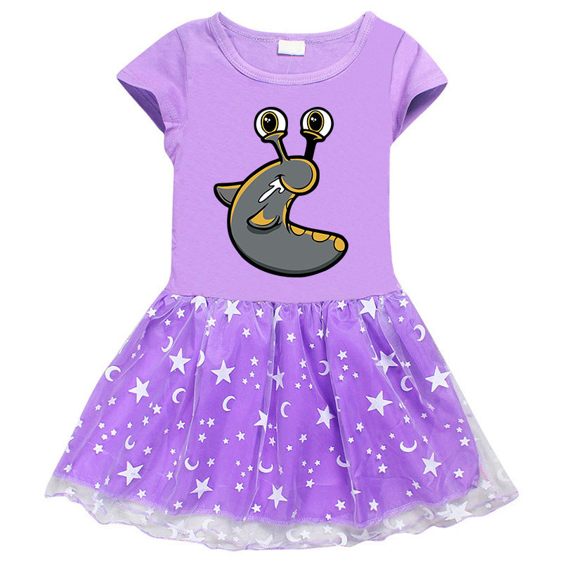 Girl's cotton 3D printed cartoon dress