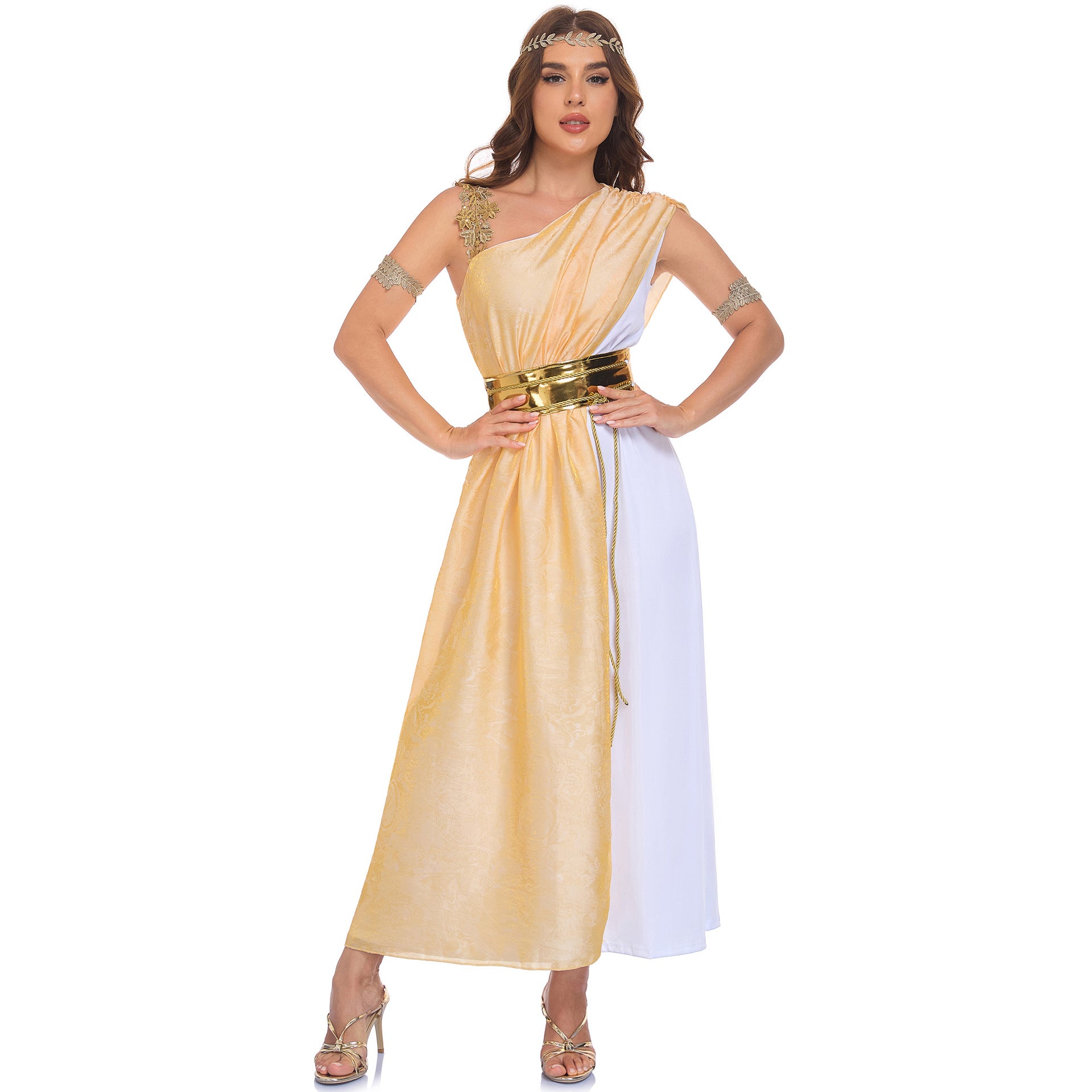Medieval Athena Greek Goddess Costume Halloween Cleopatra Cosplay Party Stage Performance Dress
