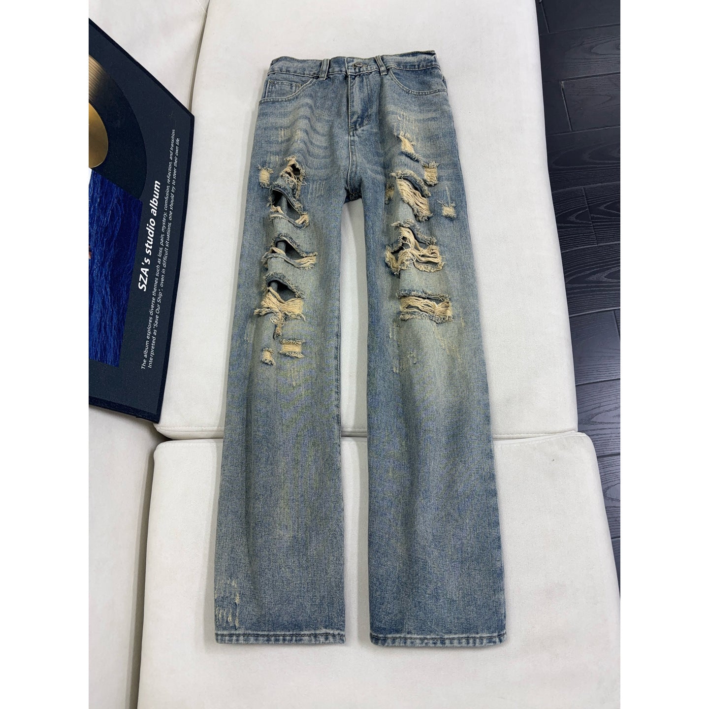 Jeans Men's Straight Leg Slim Fit Slightly Pants Trendy