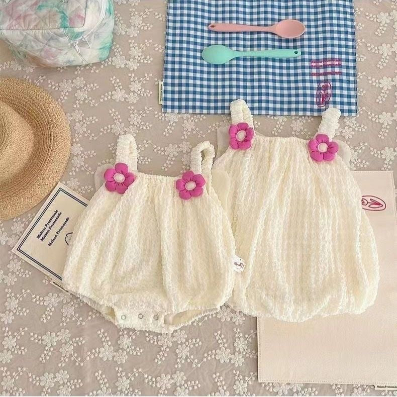 Baby Girl Romper, Thin Sleeveless Onesie