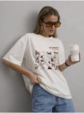 Animal print loose T-shirt top