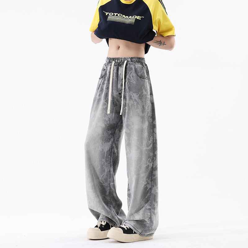 Linen-like Rayon Denim Pants Men Retro Long Pants