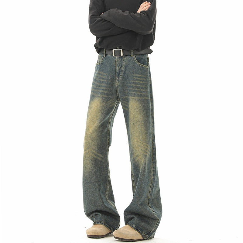 Vintage Distressed Denim Pants Men