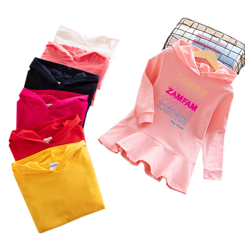 Children's hooded sweatshirt dress