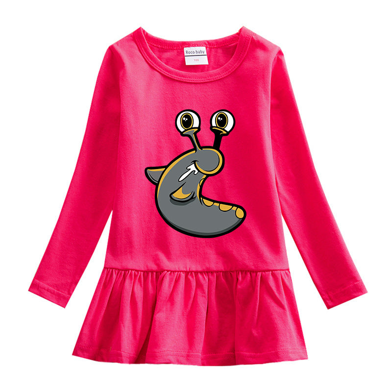 Girls' round neck cotton dress