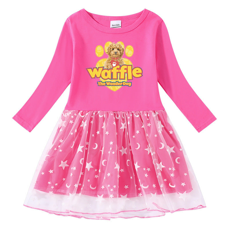 Girls' dress with cotton print