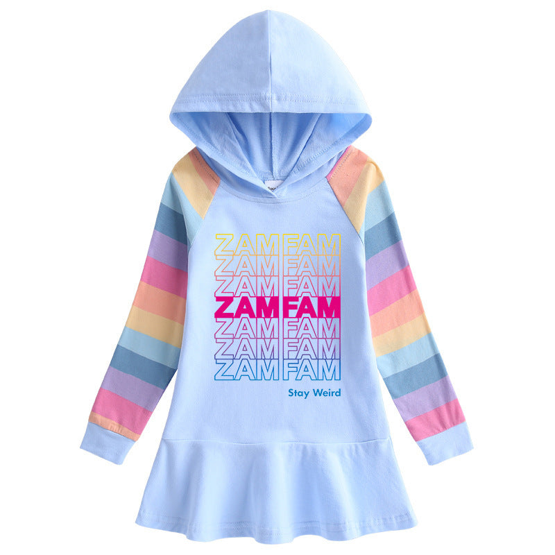 Cartoon Rainbow Girls' Dress for Children