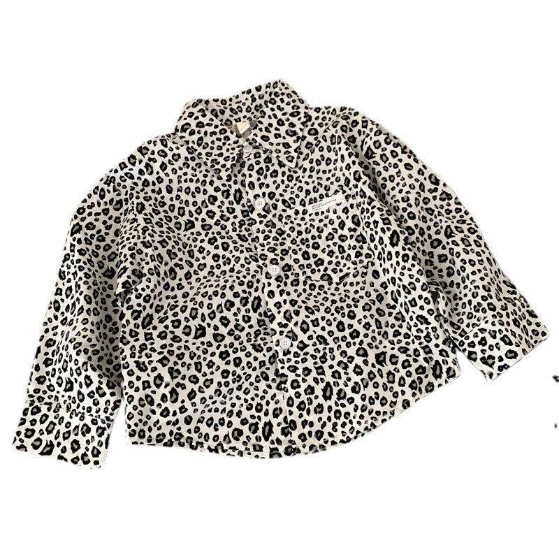 Boys' shirt leopard print versatile children's jacket