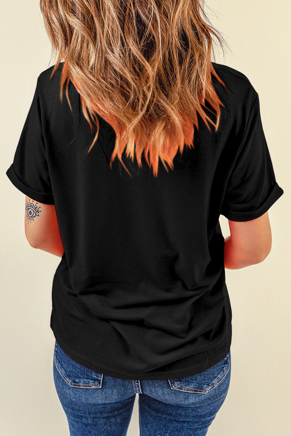 Sachet Pink Solid Color Basic Crew Neck Plain Tee