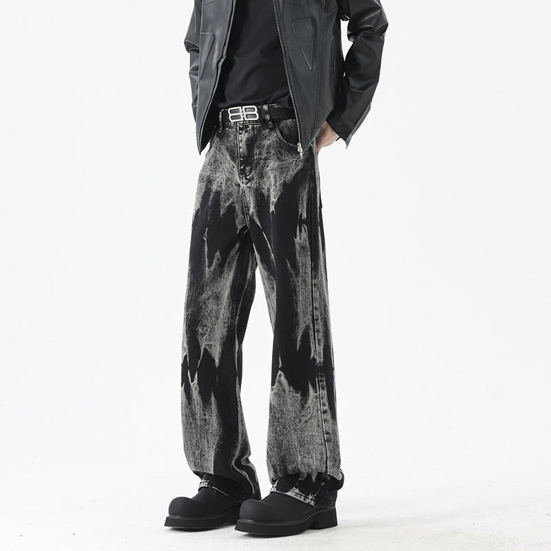 Vibe Style Gradient Black Denim Pants Men