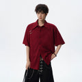 Textured Solid Color Short Sleeve Shirt