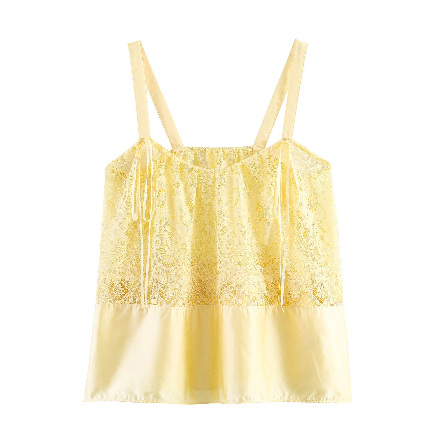 Spicy Girl Silk Texture Lace Decorative Top