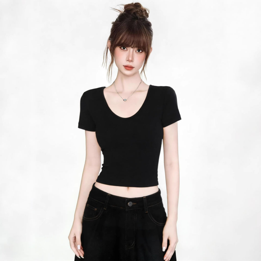 Short Sleeve T-Shirt for Women, Sexy and Pure Aesthetic Crop Top