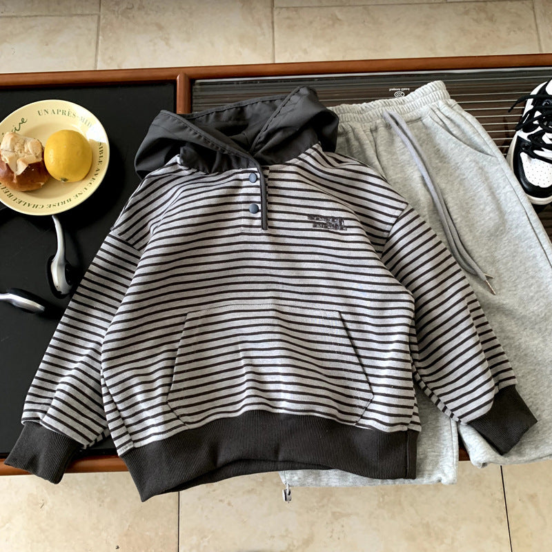 Children's baby girl striped casual top pullover