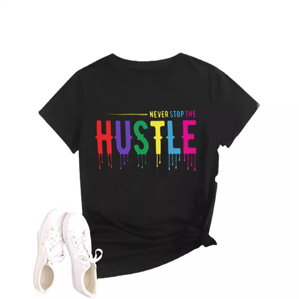Printed Round Neck Crewneck T-Shirt