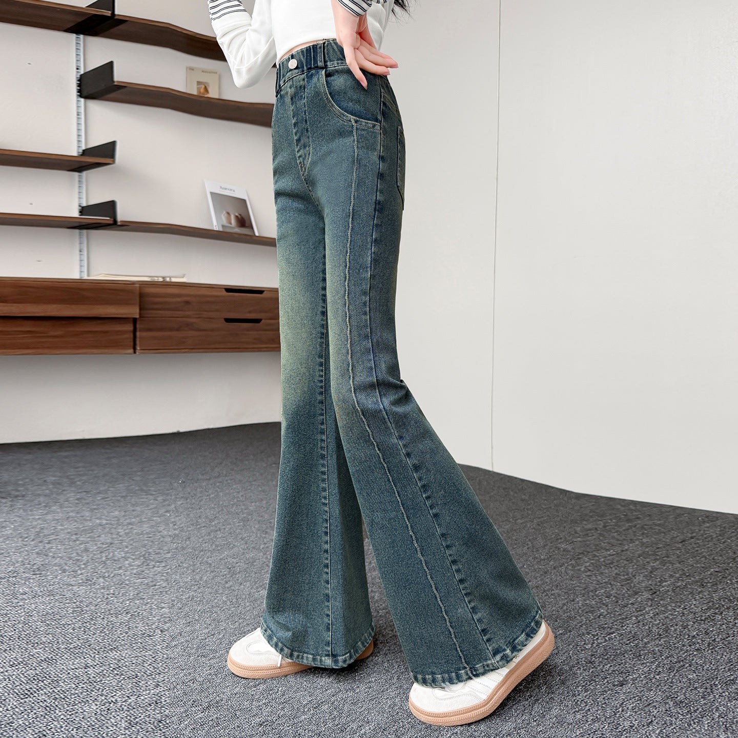 Charming Girls' Flared Jeans Pants