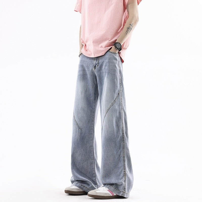 Light Blue Tencel Lyocell Jeans for Men