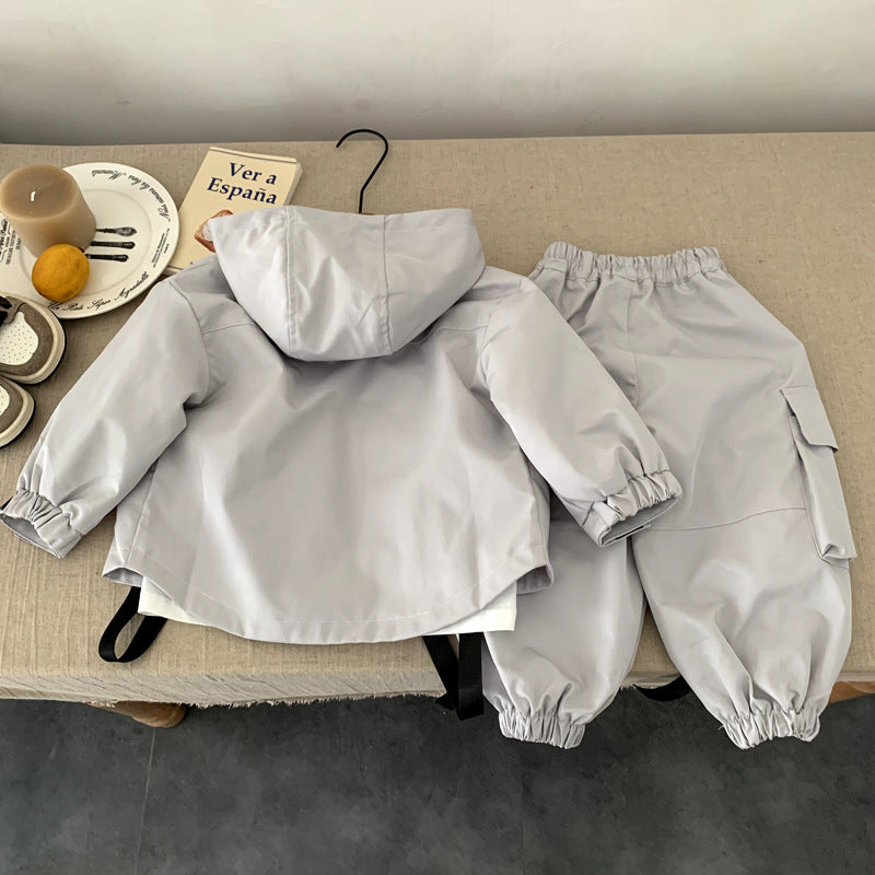 Children's clothing boys' autumn clothing work pants and assault suit set