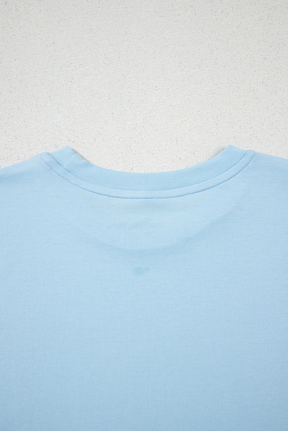 Sachet Pink Solid Color Basic Crew Neck Plain Tee