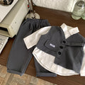 Two piece autumn suit for children and boys