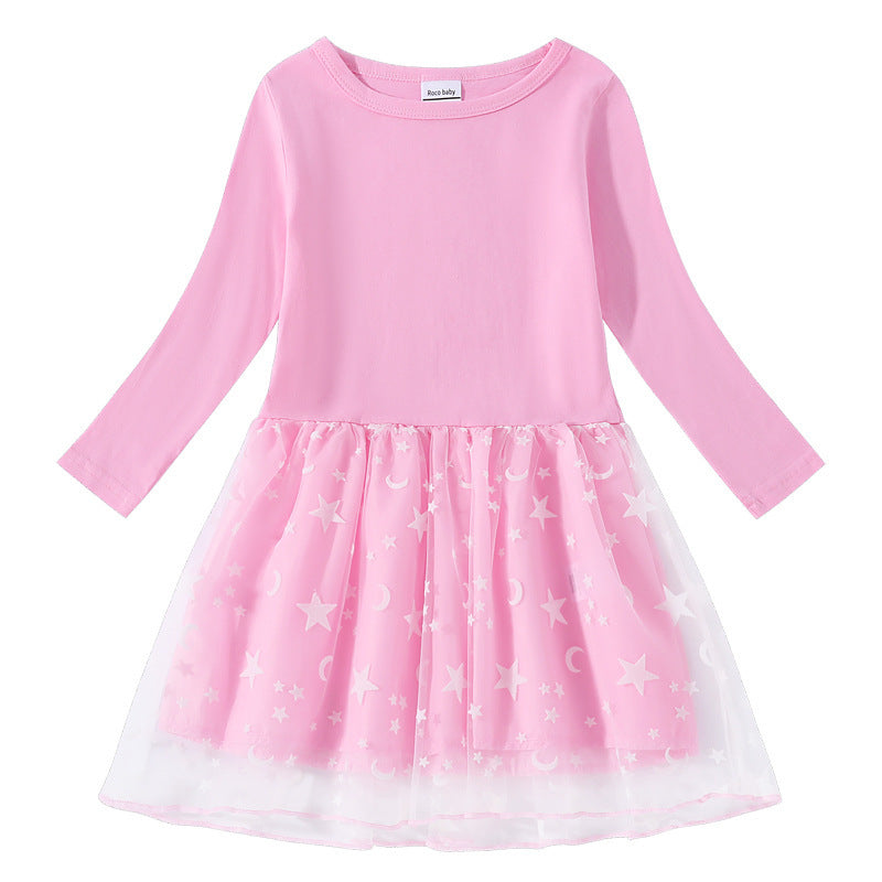 Girls' dress with cotton print