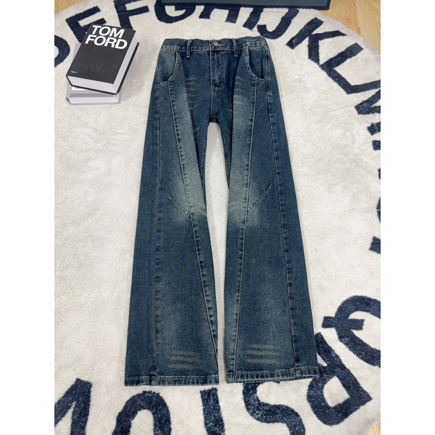 knife-cut wide-leg pants for men
