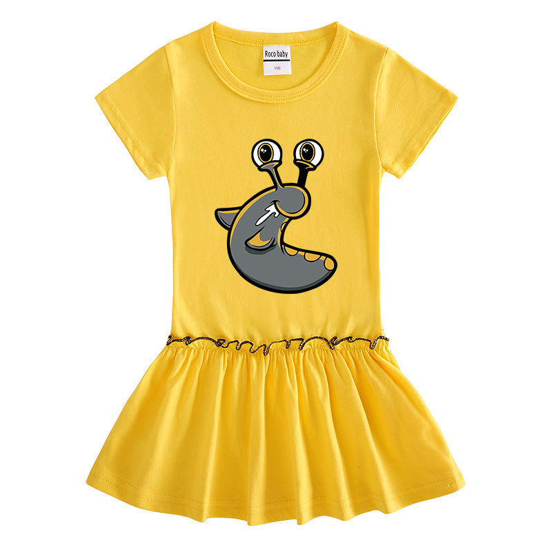 Children's short sleeved dress made of cotton