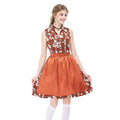 German Beer Festival Vintage Floral Sleeveless Dirndl Dress Bavarian Ethnic Party Stage Performance Costume