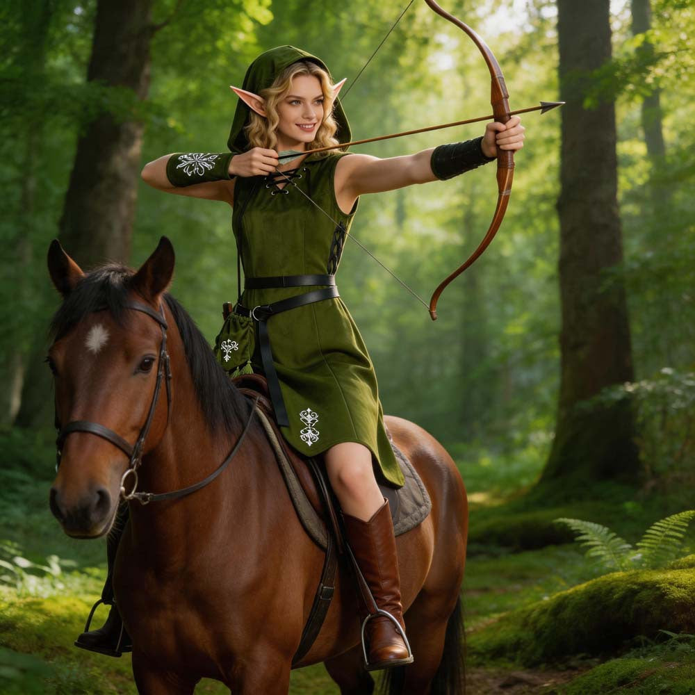 Elf Queen Cosplay Costume for Halloween Role Play, Hobbit Elf Queen Costume
