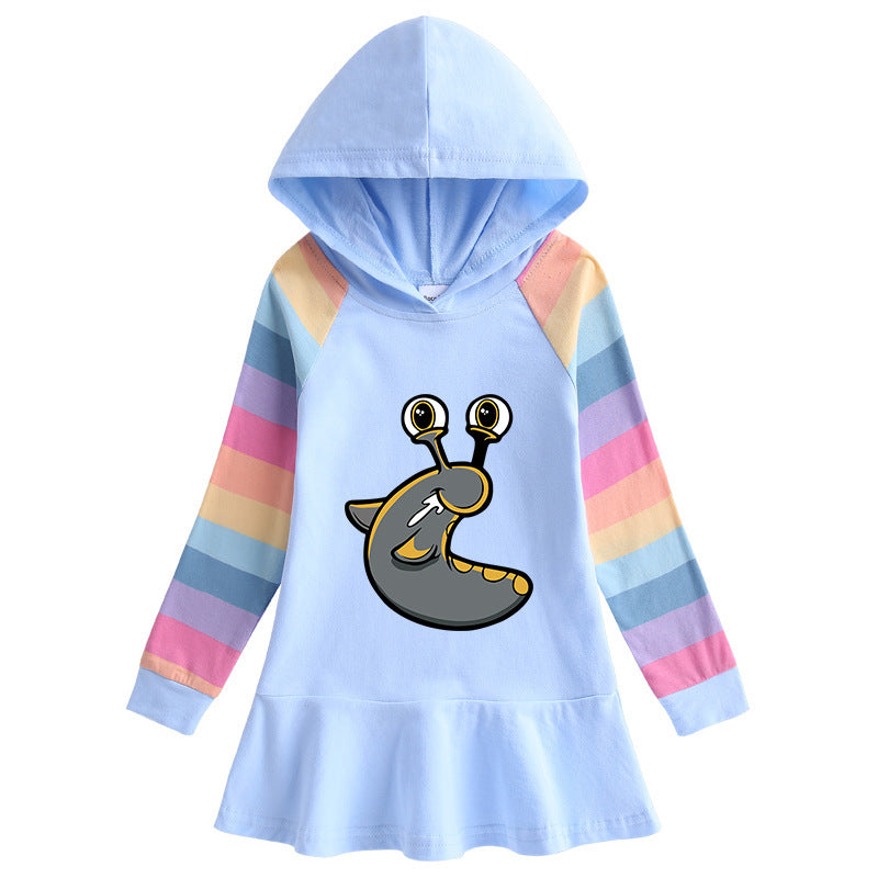 Cotton Cartoon Rainbow Girls' Dress
