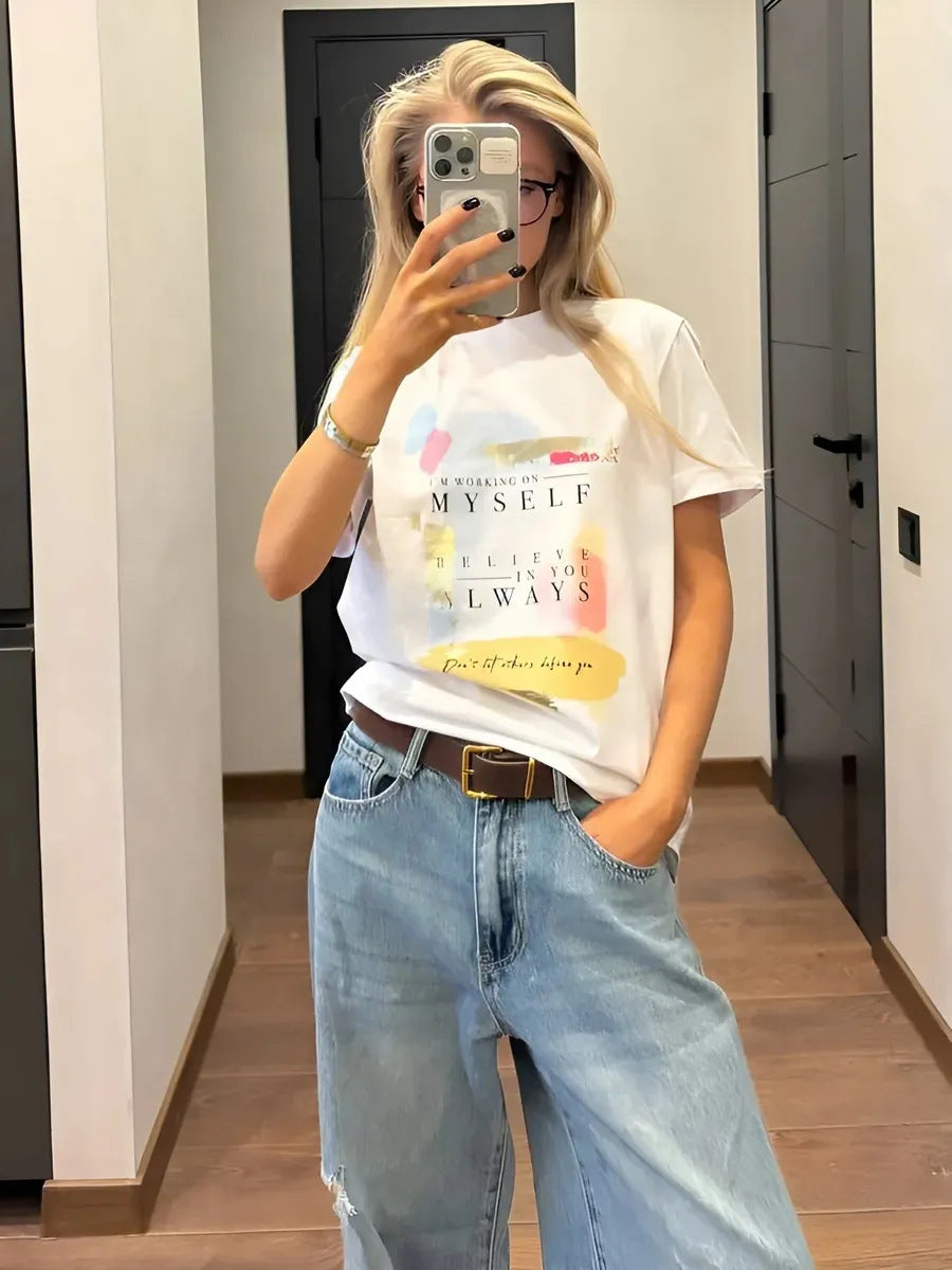 Letter short sleeved T-shirt