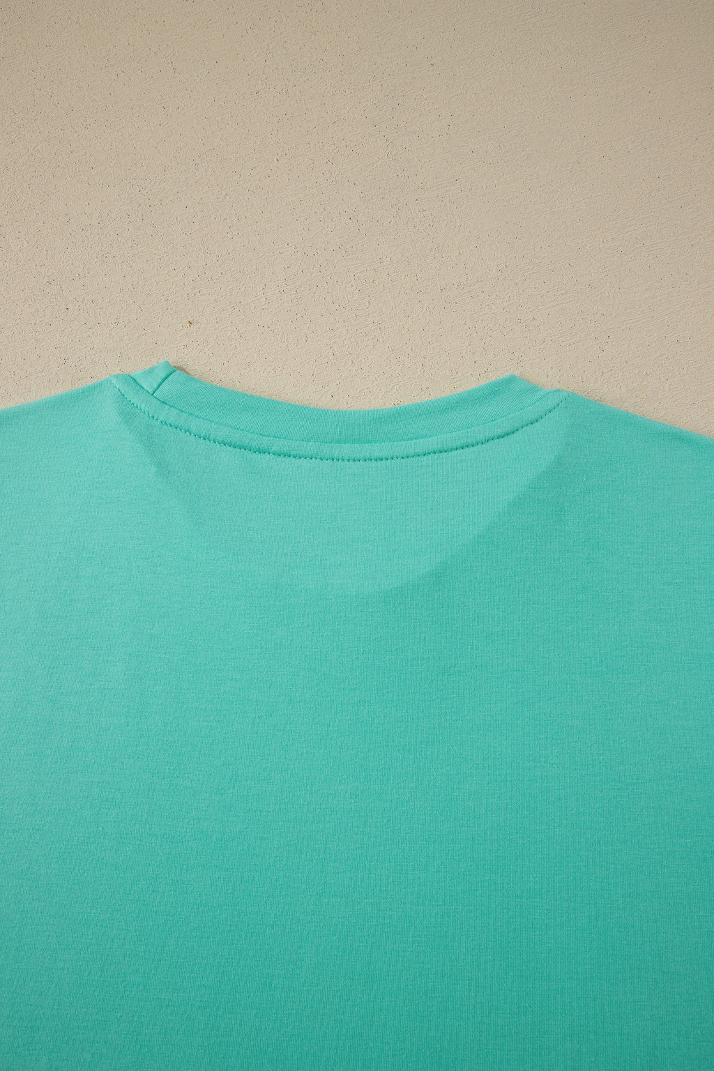 Sachet Pink Solid Color Basic Crew Neck Plain Tee