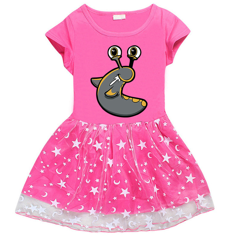 Girl's cotton 3D printed cartoon dress