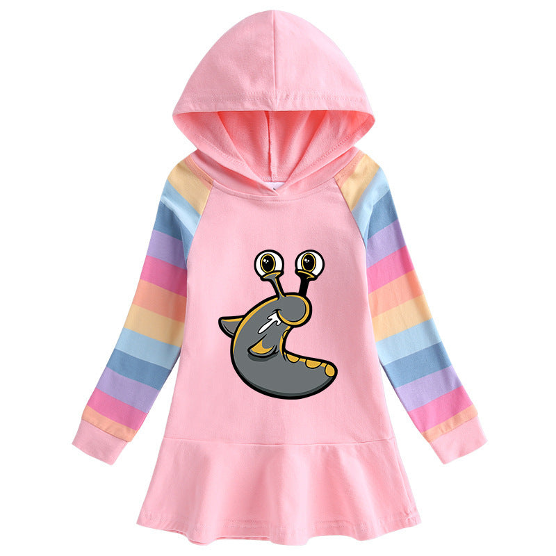 Cotton Cartoon Rainbow Girls' Dress