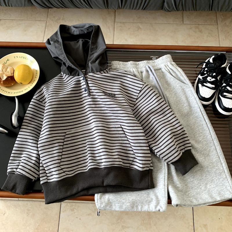 Children's baby girl striped casual top pullover